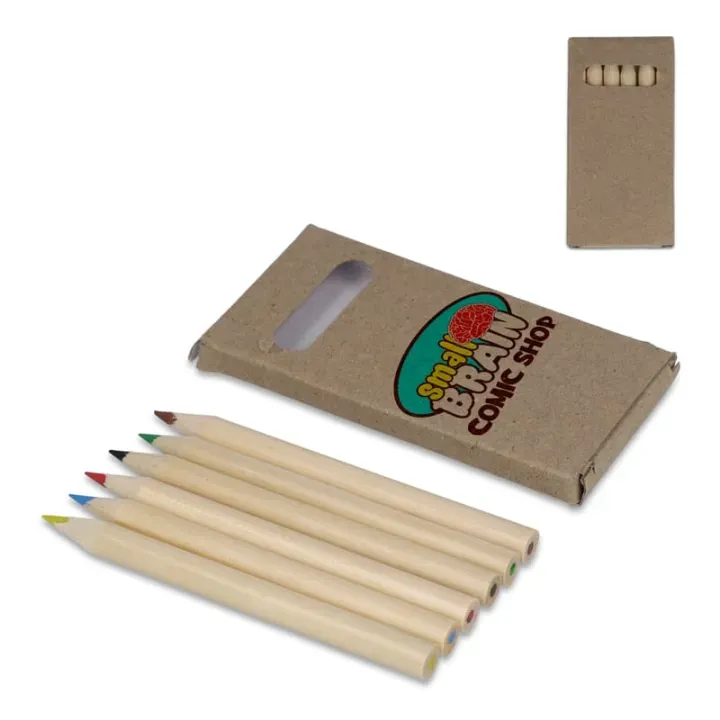 6 colouring pencils in kraft box - LT91581 (gadzety reklamowe)